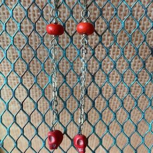 Stone skull earrings